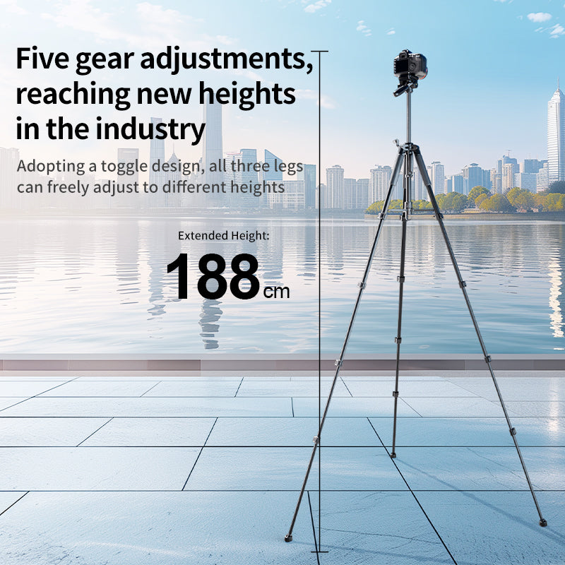 FX Studio Professional Tripod – 188cm, 5-Section Heavy-Duty Stand