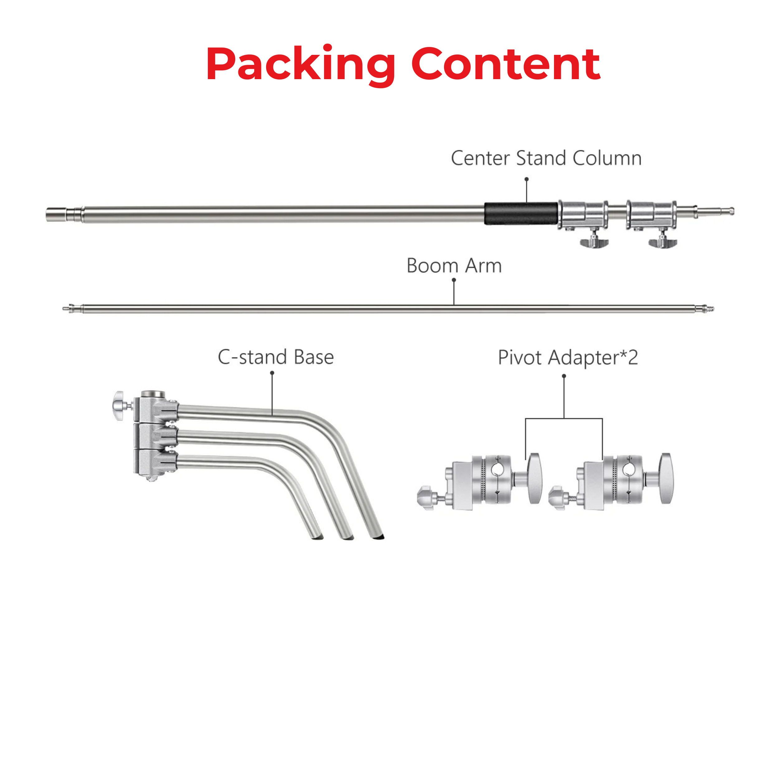 FX Studio 3M Stainless Steel C-Stand with Boom Arm