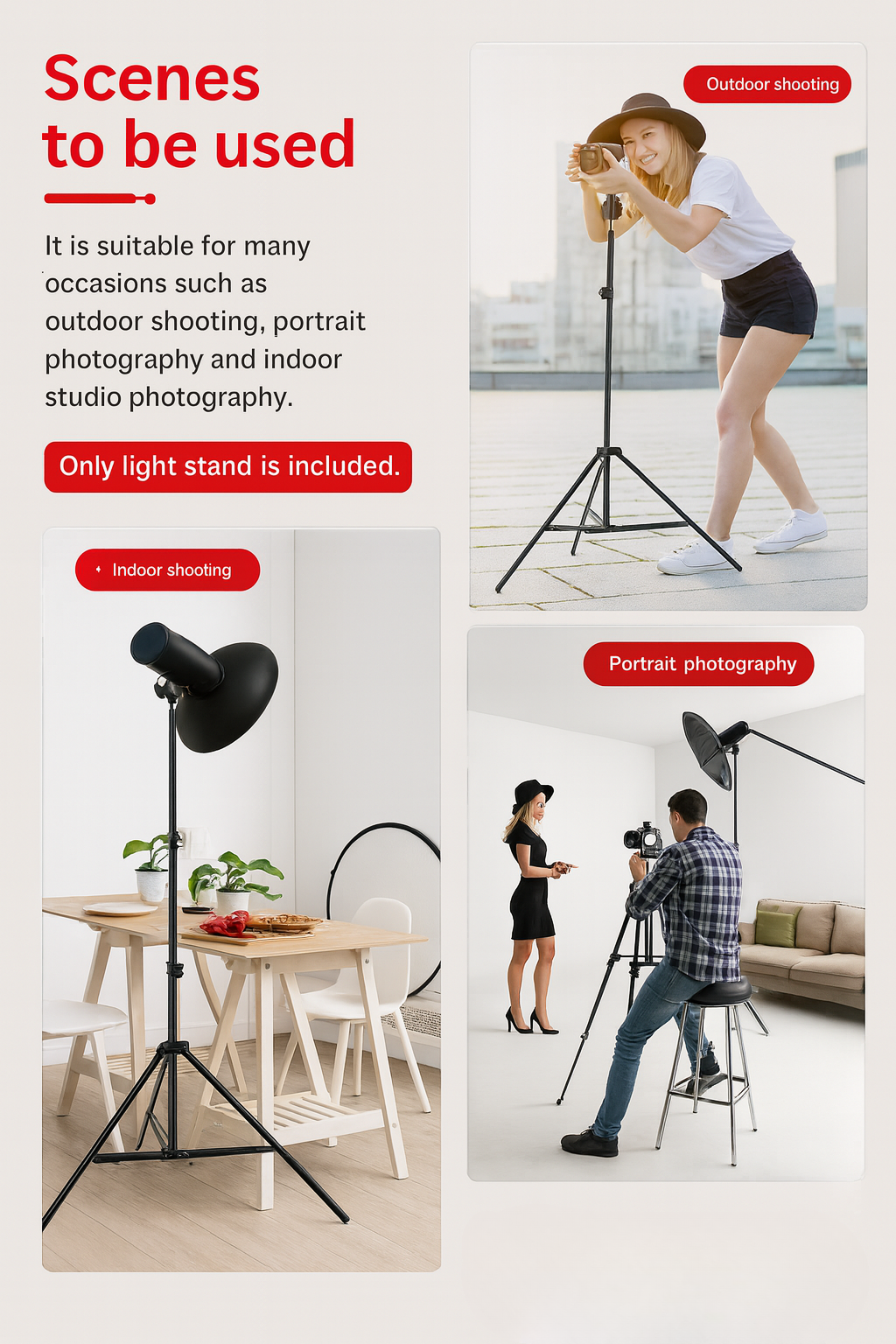 LS200-1 Light Stand – Steel Build, 200CM Height (0.57kg, 4 kg Load)