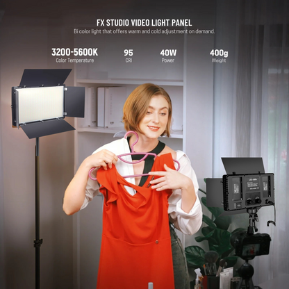 FX Studio 40W Bi-Color LED Panel with Dual Battery Kit & Charger