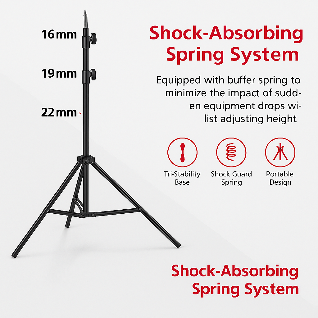 LS200-1 Light Stand – Steel Build, 200CM Height (0.57kg, 4 kg Load)