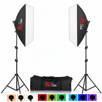 FX Studio 50×70cm Softbox Lighting Kit - RGB with Remote