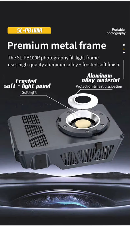 Mamen 100W RGB LED COB Professional LED Video Light with 140W Power Supply Handle