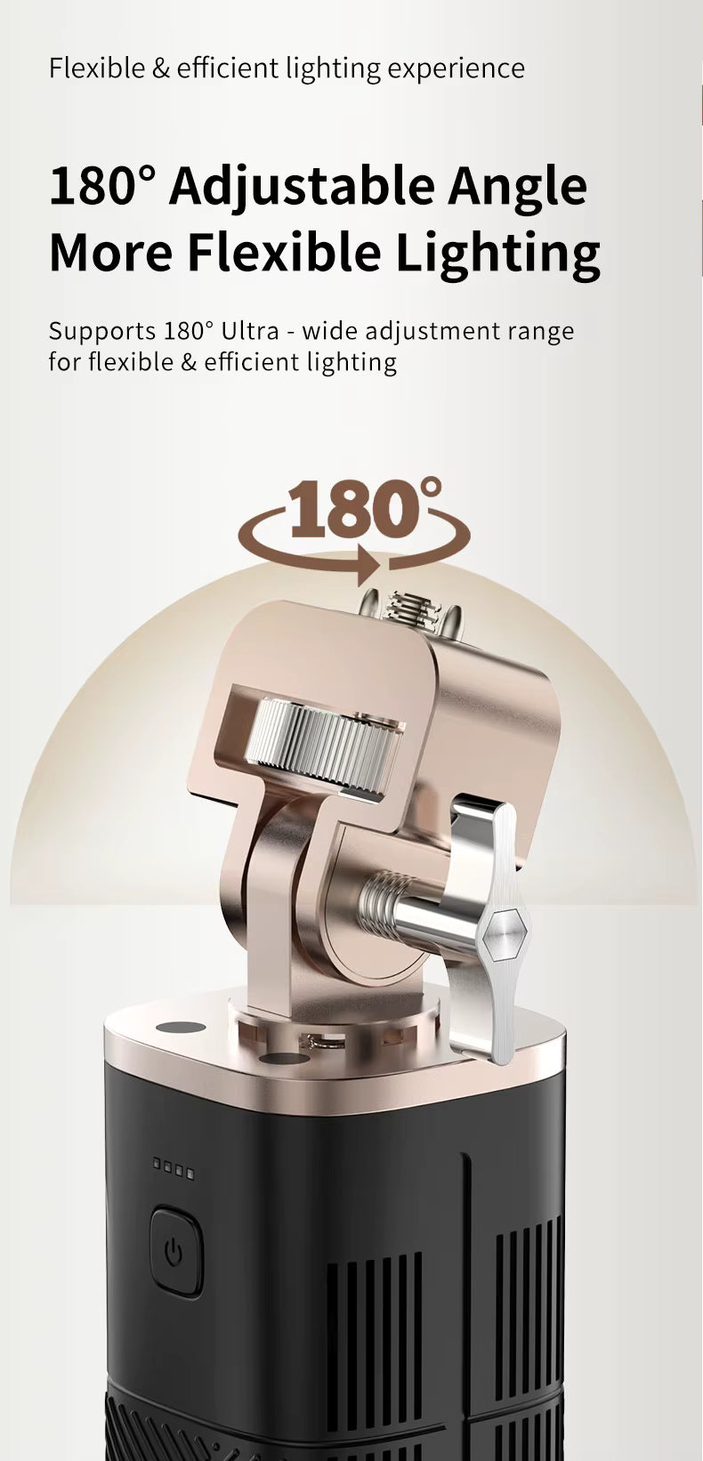 MAMEN 140W Battery Power Indicator Photography Fill Light Grip Handle