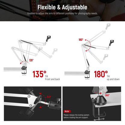 FX Studio Adjustable Microphone Stand with Table Clamp