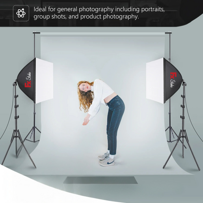 FX Studio 50×70cm Softbox Lighting Kit – 90W Bi-Color with Remote & LCD Screen