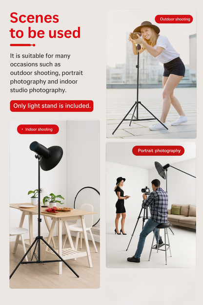 LS200 - Light Stand – Adjustable 67–200CM, 3-Section (0.68kg, 5kg Load)